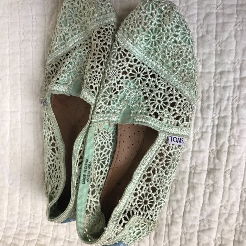 Toms mint green shoes